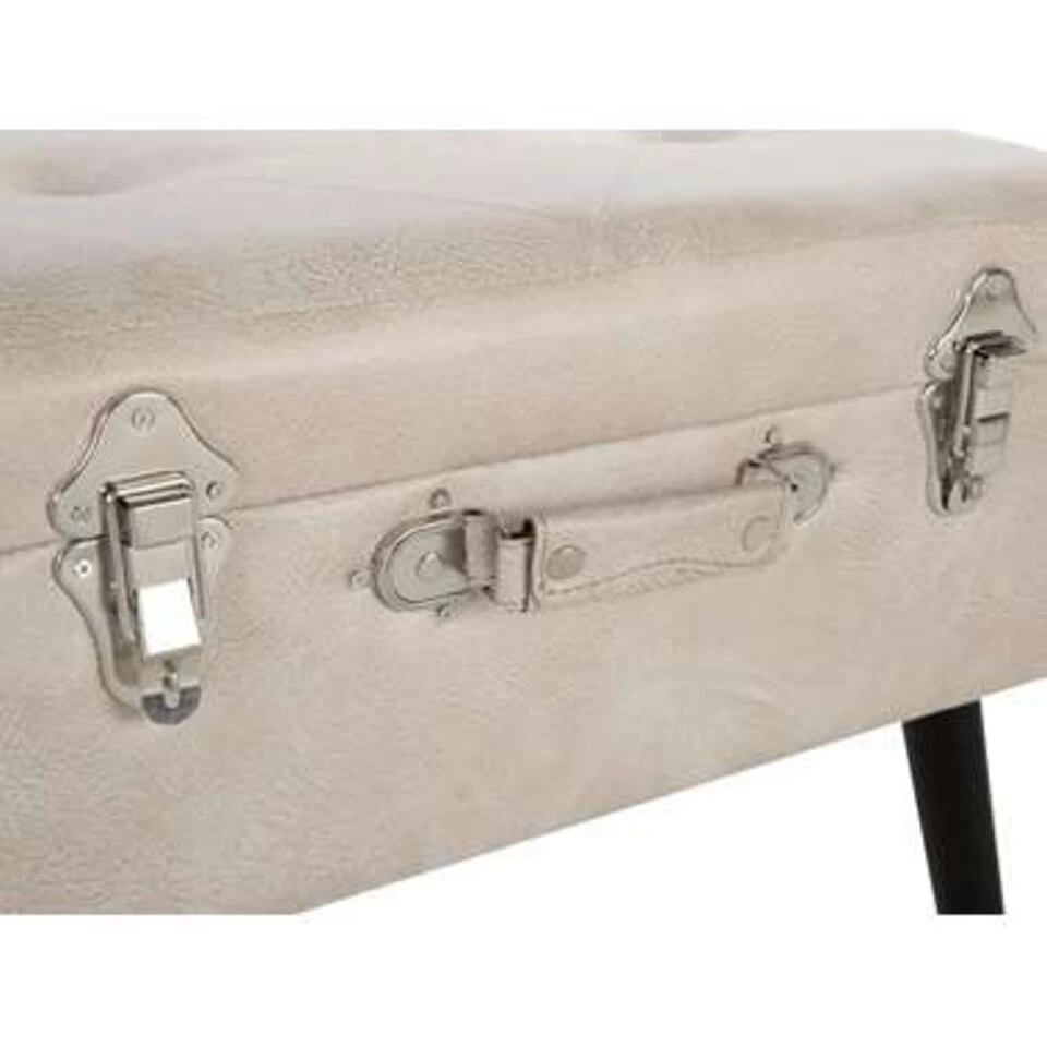 Beliani Hocker MALLARD - Beige Kunstleer 5 Beliani Hocker MALLARD - Beige Kunstleer - Afbeelding 3