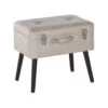 Beliani Hocker MALLARD - Beige Kunstleer -LeenBakker Winkel 1910355138