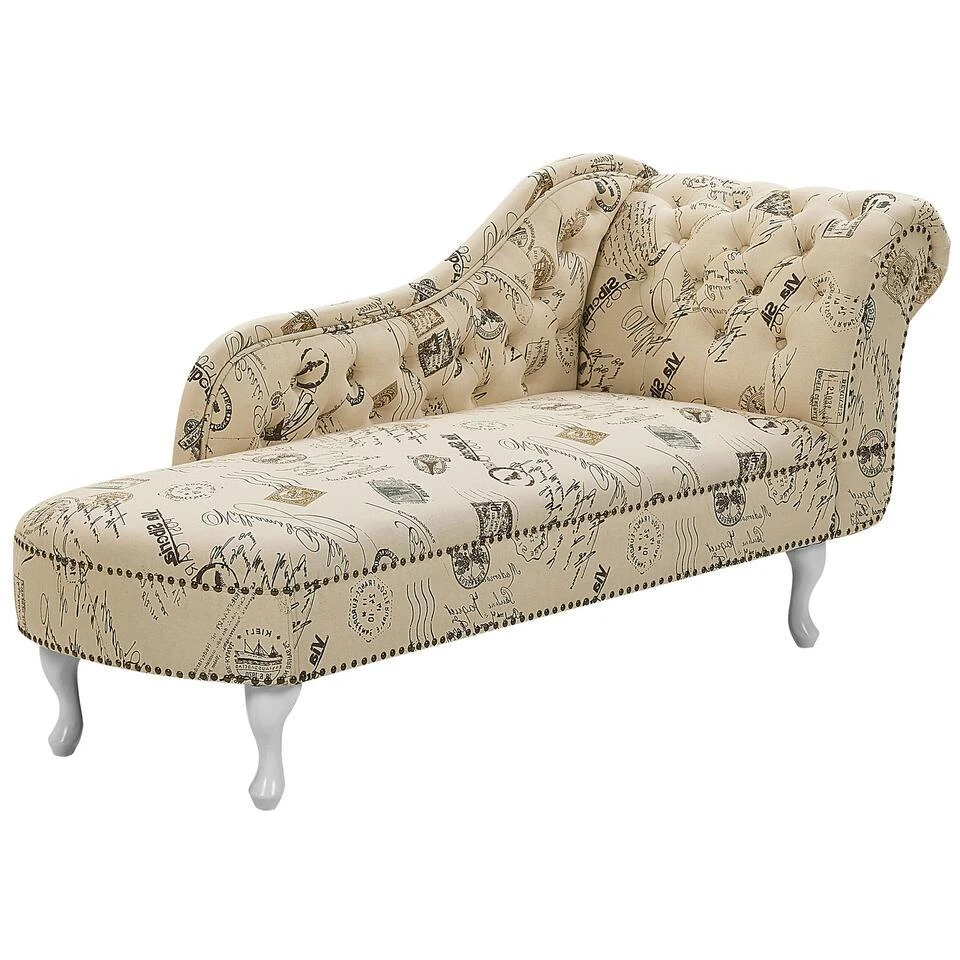 NIMES - Chaise Longue - Beige - Rechterzijde - Polyester 6 NIMES - Chaise Longue - Beige - Rechterzijde - Polyester - Afbeelding 4