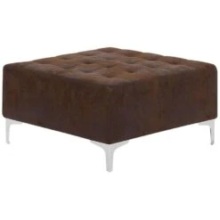 Beliani Ottomaan ABERDEEN - Bruin Kunstleer