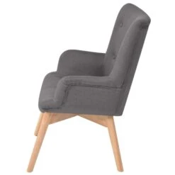 VidaXL Fauteuil Met Voetenbankje Stof Grijs 8 VidaXL Fauteuil Met Voetenbankje Stof Grijs -LeenBakker Winkel 1952805528 0102