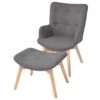 VidaXL Fauteuil Met Voetenbankje Stof Grijs -LeenBakker Winkel 1952805528