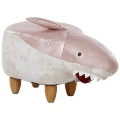 Beliani Dierenhocker SHARK - Roze Polyester