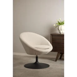 Fauteuil Beige Stof Draaibaar - Zithoogte 47cm - Eva -LeenBakker Winkel 19965c6cc6384be49e1c520f32311c4f