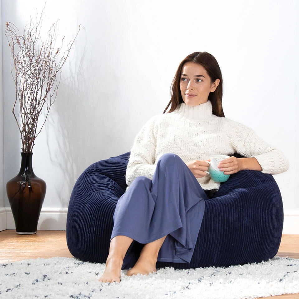 Icon Zitzak Kingston - Corduroy Zitzak Volwassenen - Marineblauw 4 Icon Zitzak Kingston - Corduroy Zitzak Volwassenen - Marineblauw - Afbeelding 2