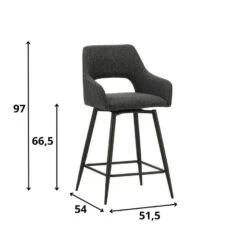 Barkruk Skye Draaibaar Met Armleuning Zwart - Zithoogte 66,50 Cm - Stof - Zwart -LeenBakker Winkel 1aa3919d8e9d48349349f9cee1be822a
