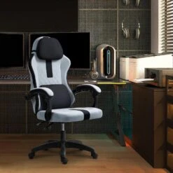 CLP Bureaustoel Miltona Zwart Frame - Stof - Grijs/zwart -LeenBakker Winkel 1aaeef5f53d340de85edde273bcd1687