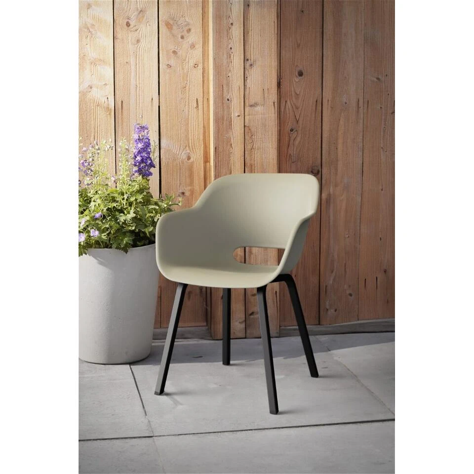 Keter Noa Tuinstoel - 2 Stuks - 55x56.5x80cm - Metalen Onderstel - Zand 5 Keter Noa Tuinstoel - 2 Stuks - 55x56.5x80cm - Metalen Onderstel - Zand - Afbeelding 3