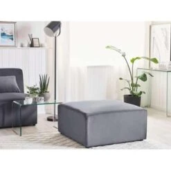 Beliani Ottomaan LEMVIG - Grijs Corduroy -LeenBakker Winkel 1b30cfee93e84a3586842e58e4875af4