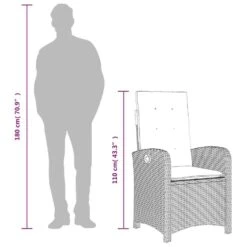 VidaXL - Tuinstoel Verstelbaar Met Kussens - Beige - Poly Rattan - 57x58.5x93 Cm -LeenBakker Winkel 1b325d3266d1429b91695559d1dbb868