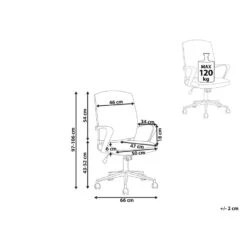 Beliani Bureaustoel BONNY - Grijs Polyester 8 Beliani Bureaustoel BONNY - Grijs Polyester -LeenBakker Winkel 1b7146b8eda445beb31dc9d25e65a366