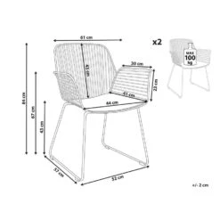 APPLETON - Eetkamerstoel Set Van 2 - Zwart - Metaal -LeenBakker Winkel 1c536ad9ca1e4c26b066e0b7f63365e1