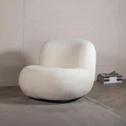 Giga Meubel Draaifauteuil Teddy Wit - Zithoogte 44cm - Fauteuil Swivel -LeenBakker Winkel 1c555144f017465994dcb22e0981a268