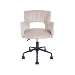 Beliani Bureaustoel SANILAC - Beige Fluweel -LeenBakker Winkel 1c6e69e1f42d4fb7814fbaa35e507d63