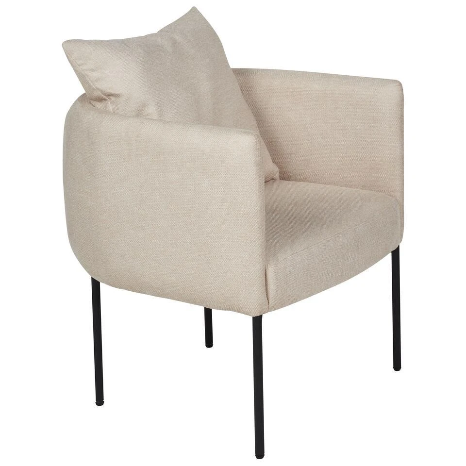 MALMOS - Fauteuil - Lichtbeige - Kunstlinnen 7 MALMOS - Fauteuil - Lichtbeige - Kunstlinnen - Afbeelding 5