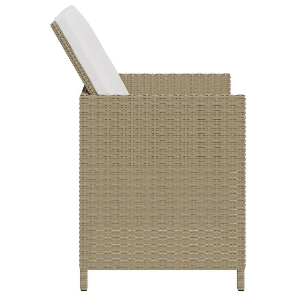 VidaXL - Tuinstoelen - Kussens - Beige - Poly Rattan - 4 Stuks 7 VidaXL - Tuinstoelen - Kussens - Beige - Poly Rattan - 4 Stuks - Afbeelding 5