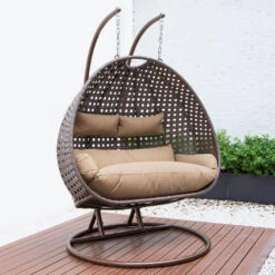 Merkloos HOME DELUXE Hangstoel Bruin Puur -LeenBakker Winkel 1d32c8d39da9499193f2365625c6c23d