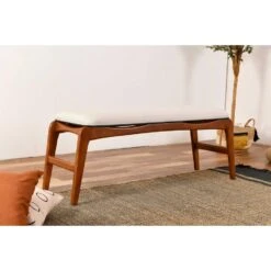 Emob Houten Bank - Woody Fashion - 100% Haagbeukhout - Linnen Stof - Walnoot -LeenBakker Winkel 1e3356f200fe468aaa8f763cca021620