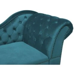 NIMES - Chaise Longue - Blauwgroen - Rechterzijde - Fluweel -LeenBakker Winkel 1e75c310820e485db9fbcdfdf5b944cd