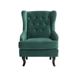 Beliani Oorfauteuil ALTA - Groen Fluweel -LeenBakker Winkel 1ed183b836fd47ddb03cdb57aa36e734