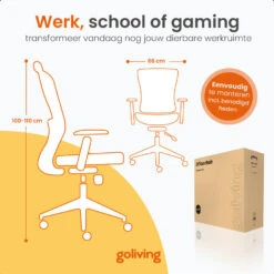 Goliving Ergonomisch Bureaustoel - Verstelbaar - Op Wieltjes - Zwart 16 Goliving Ergonomisch Bureaustoel - Verstelbaar - Op Wieltjes - Zwart -LeenBakker Winkel 1edfd56537444034bd7275d40cddd535