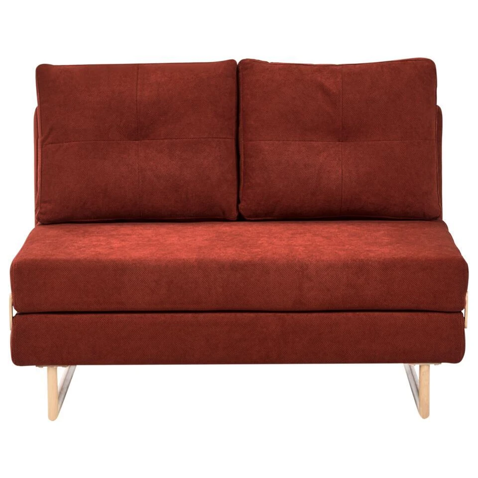 JERSLEV - 2-zits Slaapbank - Rood - Stof 5 JERSLEV - 2-zits Slaapbank - Rood - Stof - Afbeelding 3