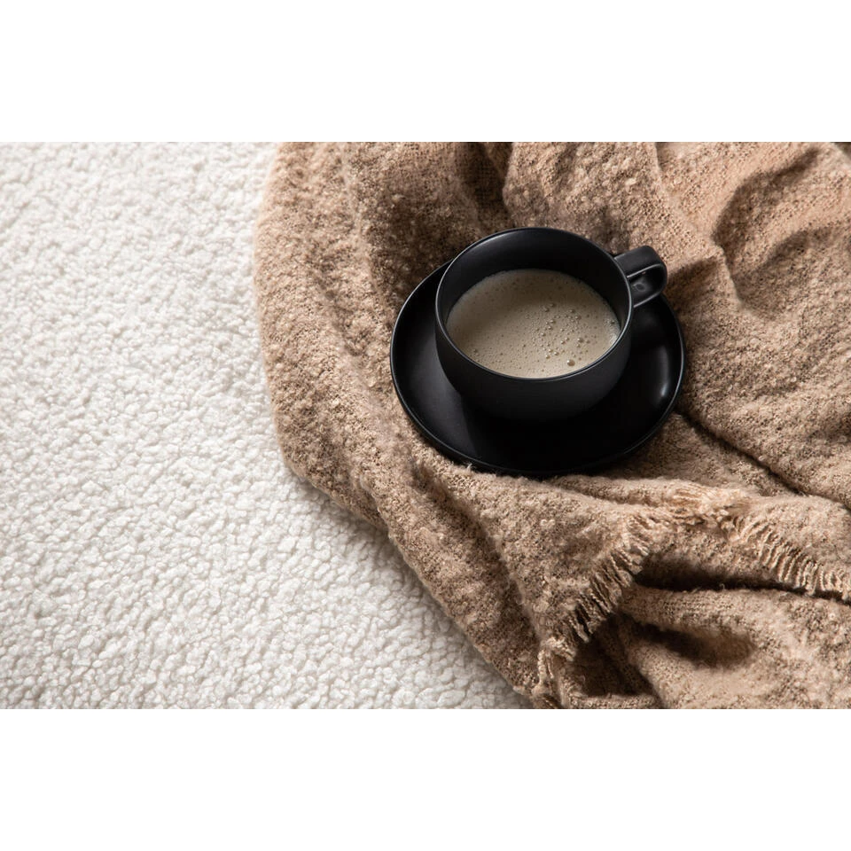 Hioshop Kelso Bank Ø116cm 2 Persoons Teddy Wit 10 Hioshop Kelso Bank Ø116cm 2 Persoons Teddy Wit - Afbeelding 8