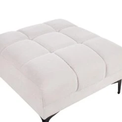 ALNES - Ottomaan - Gebroken Wit - Polyester -LeenBakker Winkel 203e8af808b941299165dcbfd052529c