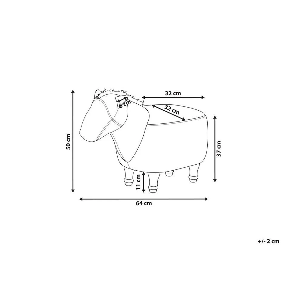 Beliani Dierenhocker HORSE - Bruin Kunstleer 6 Beliani Dierenhocker HORSE - Bruin Kunstleer - Afbeelding 4