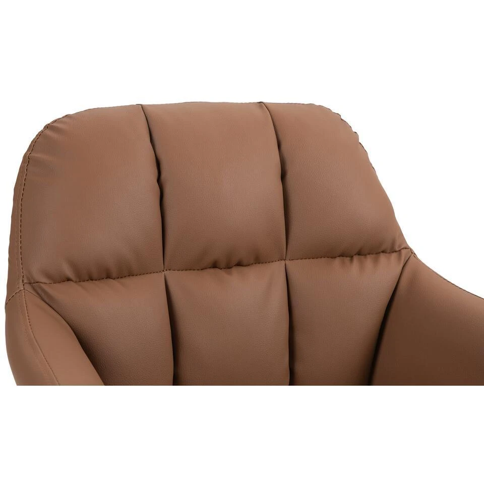 CLP Barkruk Natoma Zwart Frame - Kunstleer - Licht Bruin 9 CLP Barkruk Natoma Zwart Frame - Kunstleer - Licht Bruin - Afbeelding 7