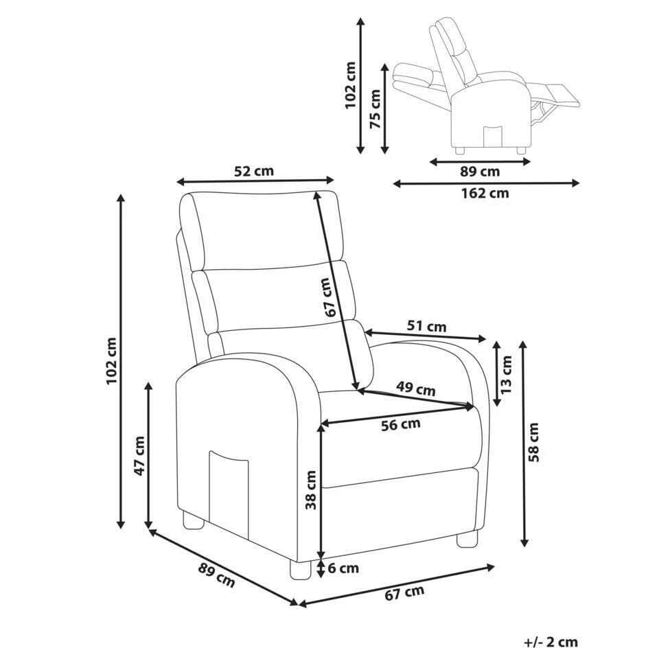 OTUS - Relaxfauteuil - Taupe - Polyester 6 OTUS - Relaxfauteuil - Taupe - Polyester - Afbeelding 4