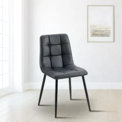 CLP Eetkamerstoel Antibes Zwart Frame - Kunstleer - Zwart -LeenBakker Winkel 2347d3016a3f4aac9dc8cbd11dccb66e