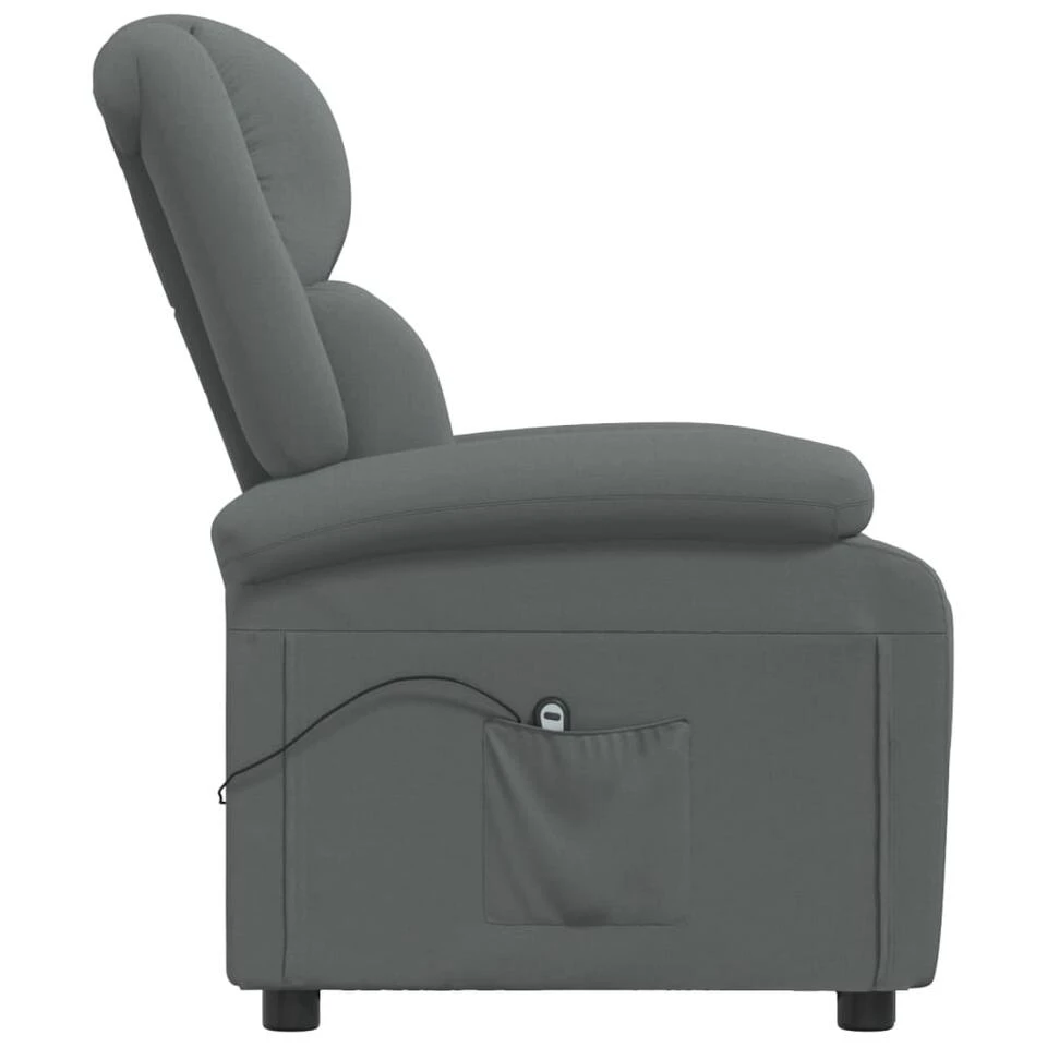 VidaXL Fauteuil Elektrisch Verstelbaar Stof Donkergrijs 71x90.5x96 Cm 6 VidaXL Fauteuil Elektrisch Verstelbaar Stof Donkergrijs 71x90.5x96 Cm - Afbeelding 4