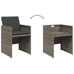 VidaXL - Tuinstoelen Met Kussens - Grijs - Poly Rattan - 4 Stuks -LeenBakker Winkel 23a0f789f1364b39b96eb59c9b9588e0