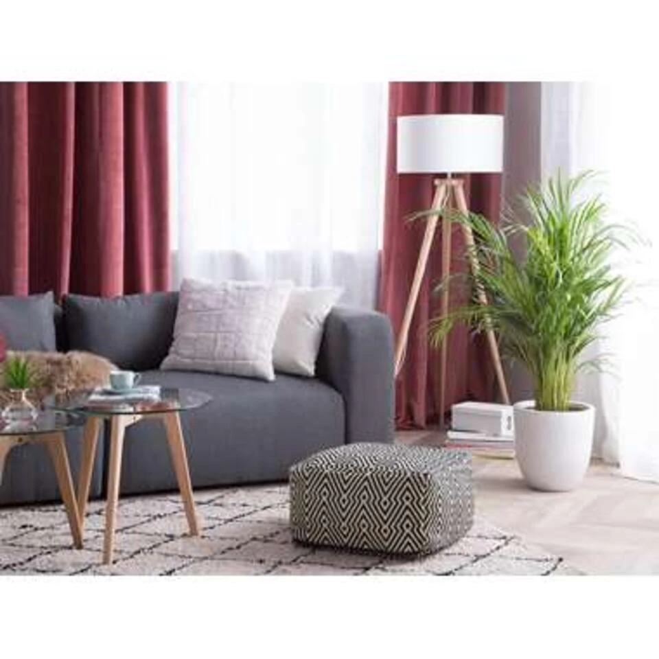 MUKKI - Poef - Zwart - 50 Cm - Katoen 4 MUKKI - Poef - Zwart - 50 Cm - Katoen - Afbeelding 2