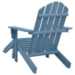 VidaXL - Tuinstoel Adirondack - Blauw - Hout - Met Voetenbank -LeenBakker Winkel 25ae7a49f5034203a6b646200d741dfe