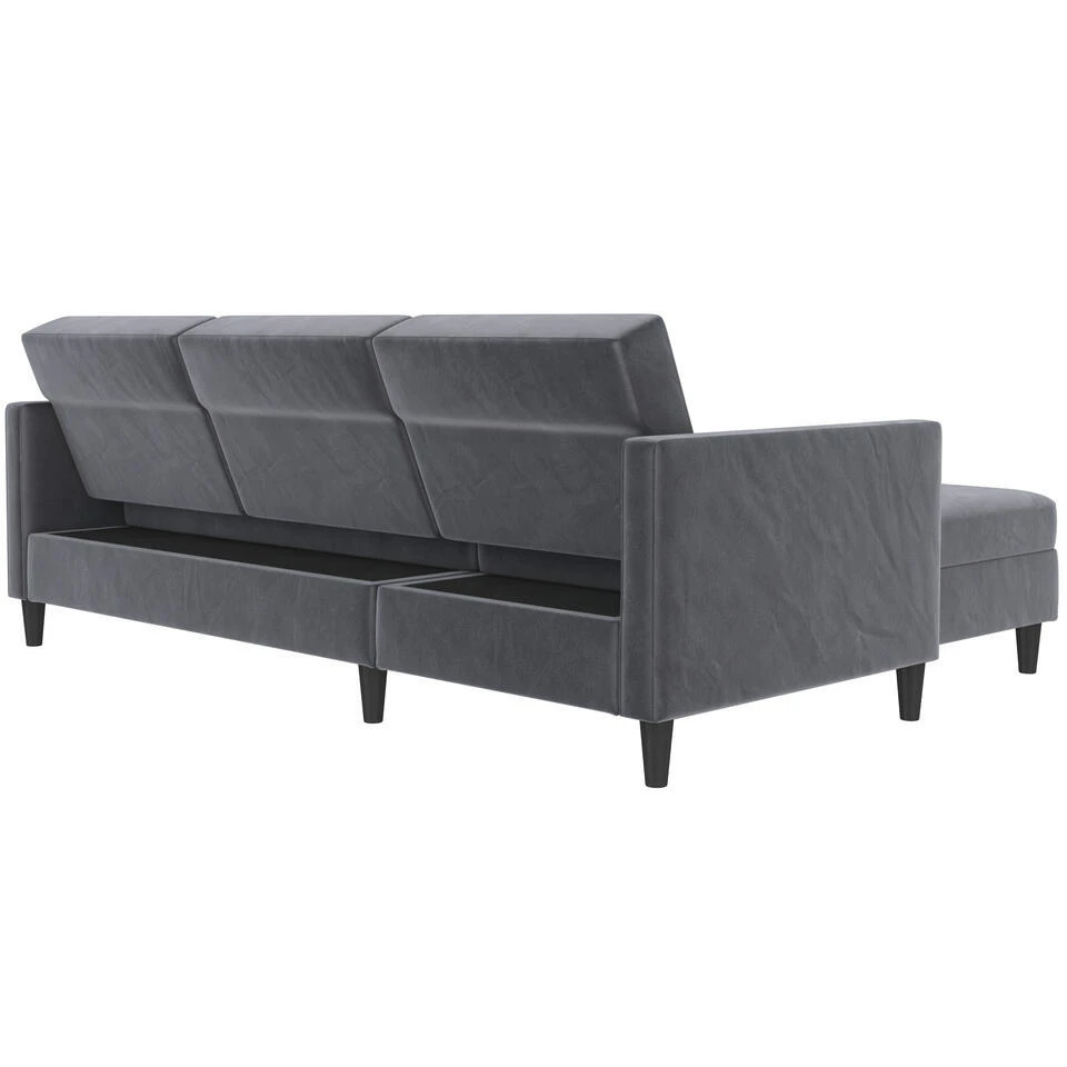 Hartford - 3-zits Slaapbank In Antraciet Fluweel 11 Hartford - 3-zits Slaapbank In Antraciet Fluweel - Afbeelding 9