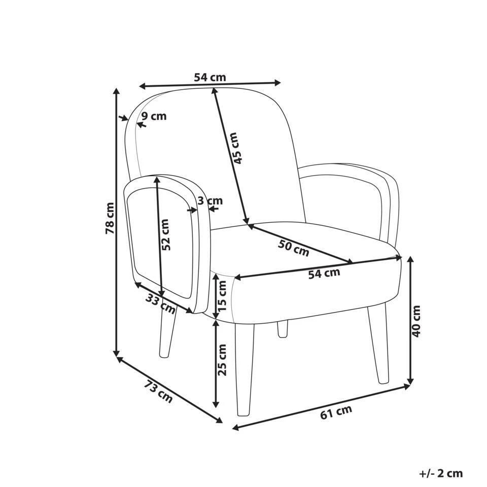 DVENBERG - Fauteuil - Lichtbeige/Zwart - Stof 6 DVENBERG - Fauteuil - Lichtbeige/Zwart - Stof - Afbeelding 4