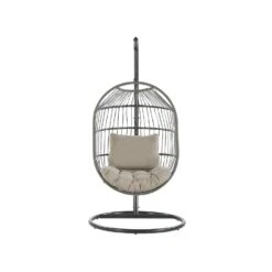 Beliani Hangstoel ALBA - Zwart Pe Rotan -LeenBakker Winkel 271472dcb940475fb0a70c6c385fb322