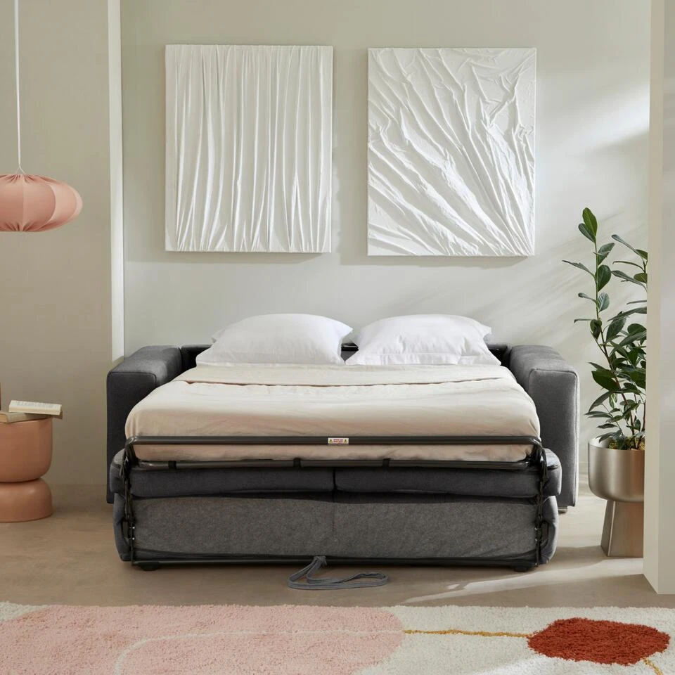 CALICOSY - Slaapbank CHESTER - Grijs - 84x207x102 Cm 5 CALICOSY - Slaapbank CHESTER - Grijs - 84x207x102 Cm - Afbeelding 3