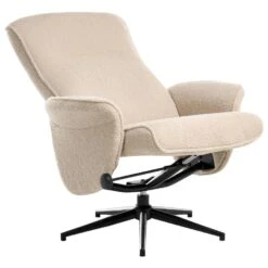 JAPET - Relaxfauteuil Met Voetenbank - Beige - Bouclé -LeenBakker Winkel 28dce105c8994c97aaac011b233fd528