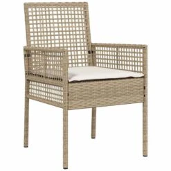 VidaXL - Tuinstoel - Beige - Poly Rattan - 53 X 60 X 85cm -LeenBakker Winkel 2a3bbc6179e14cddaba11fae7b0f11d9