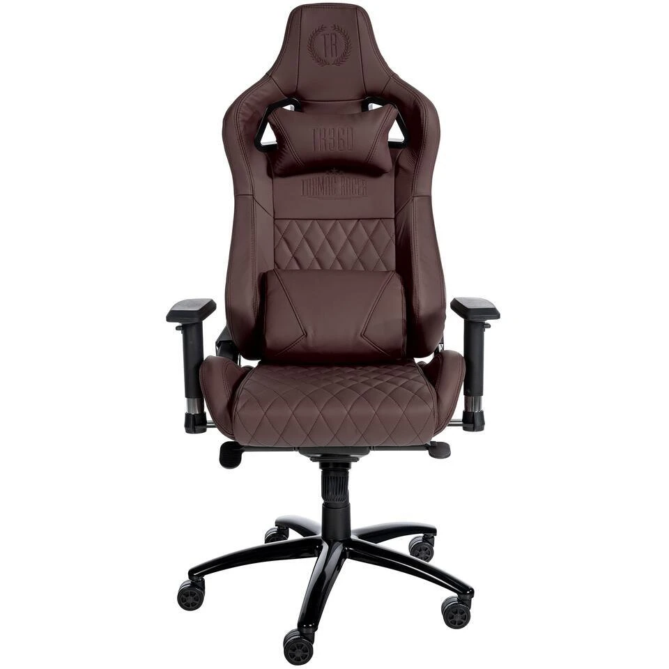 CLP Bureaustoel Keren Zwart Frame - Echt Leer - Bruin 5 CLP Bureaustoel Keren Zwart Frame - Echt Leer - Bruin - Afbeelding 3