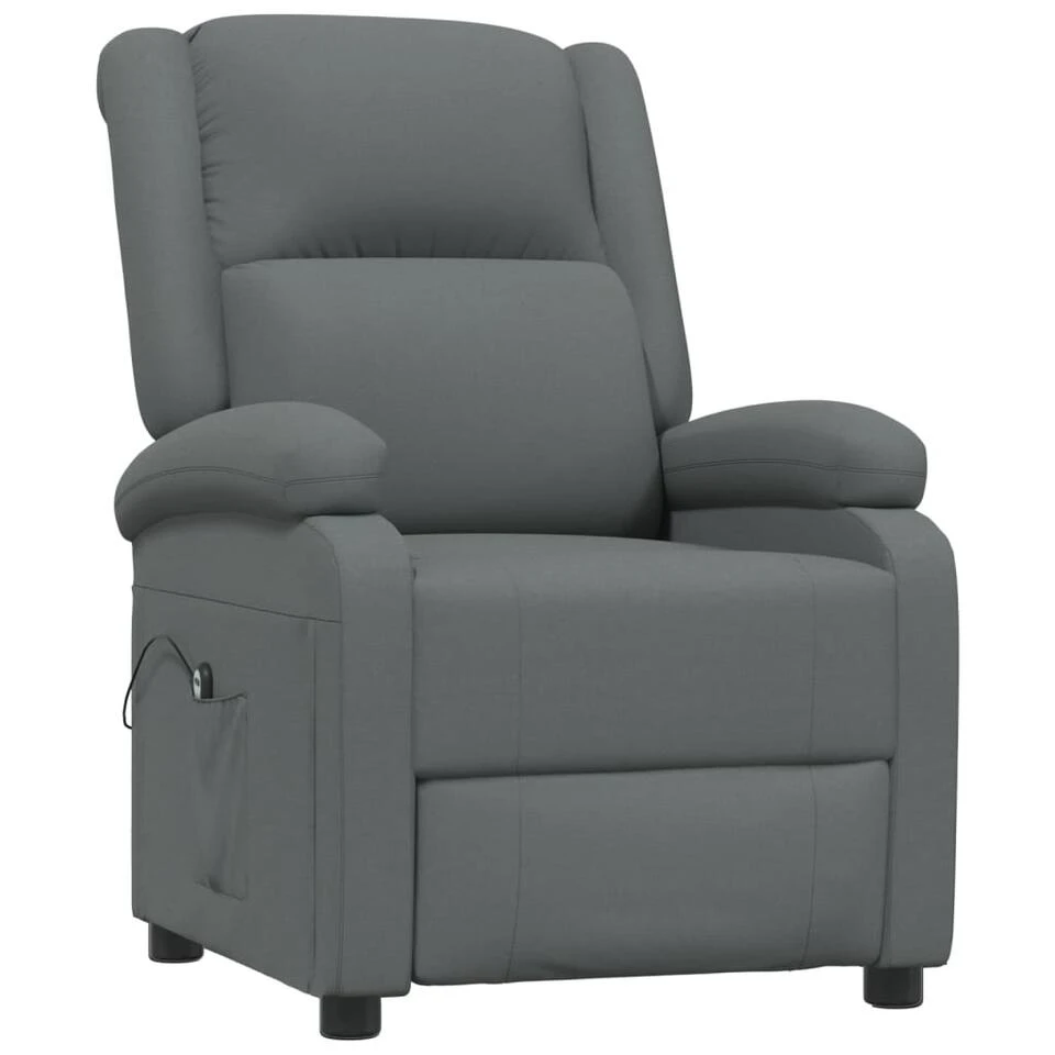 VidaXL Fauteuil Elektrisch Verstelbaar Stof Donkergrijs 71x90.5x96 Cm 4 VidaXL Fauteuil Elektrisch Verstelbaar Stof Donkergrijs 71x90.5x96 Cm - Afbeelding 2