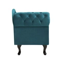 NIMES - Chaise Longue - Groen Blauw - Linkerzijde - Fluweel -LeenBakker Winkel 2b9ed43e21b4490782350af8fabe1b20