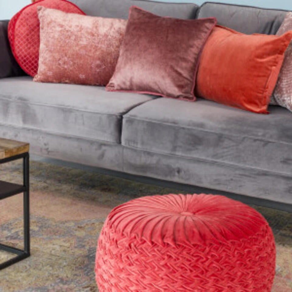 Hoyz Collection - Poef P710 Roze - 50x50x50 4 Hoyz Collection - Poef P710 Roze - 50x50x50 - Afbeelding 2