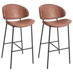 KIANA - Barkruk Set Van 2 - Bruin - Kunstleer -LeenBakker Winkel 2c4aba930db44044ba365c7f48ff344e