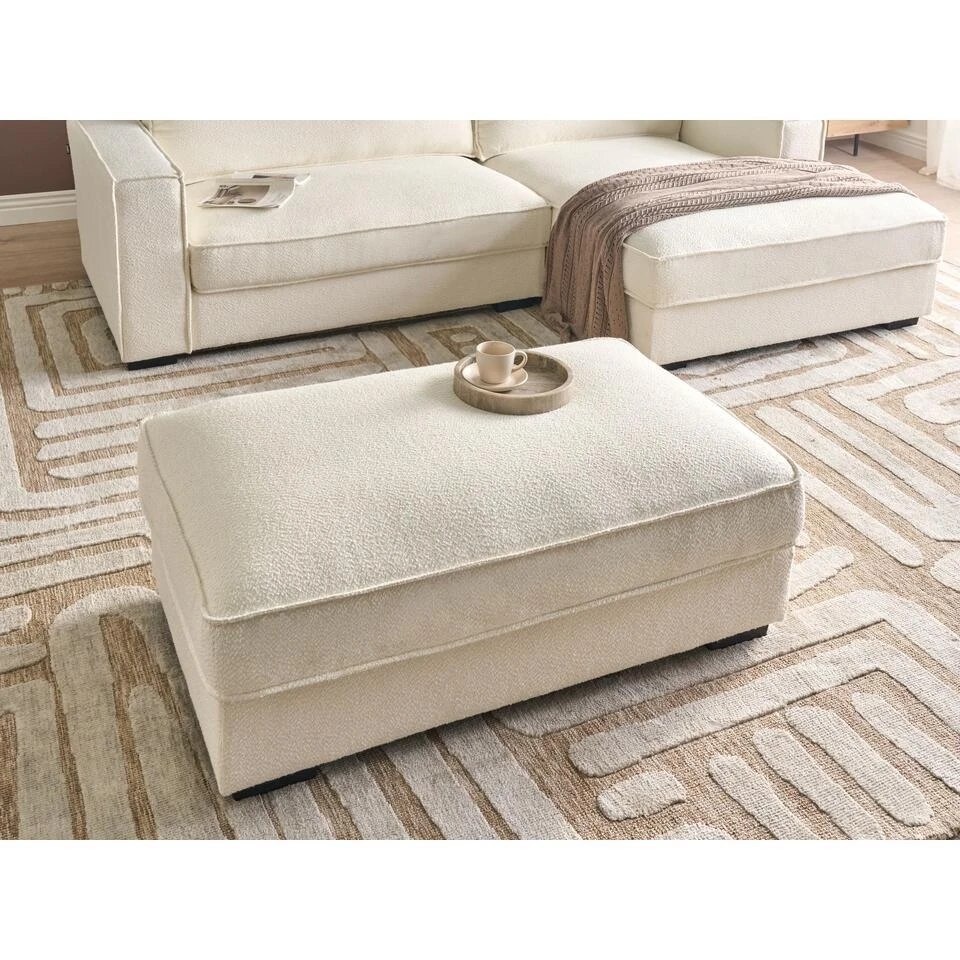 RENDERS - Ottomaan - Gebroken Wit - Bouclé 4 RENDERS - Ottomaan - Gebroken Wit - Bouclé - Afbeelding 2