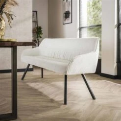 Hoyz - Eetkamerbank Plooi 180cm - Boucle - Wit -LeenBakker Winkel 2cb387ee0f064372a9ace0617537eeee