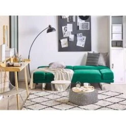 Beliani Slaapbank - YORK Groen Fluweel -LeenBakker Winkel 2d730a924eb24437b6981235fe5e8c36